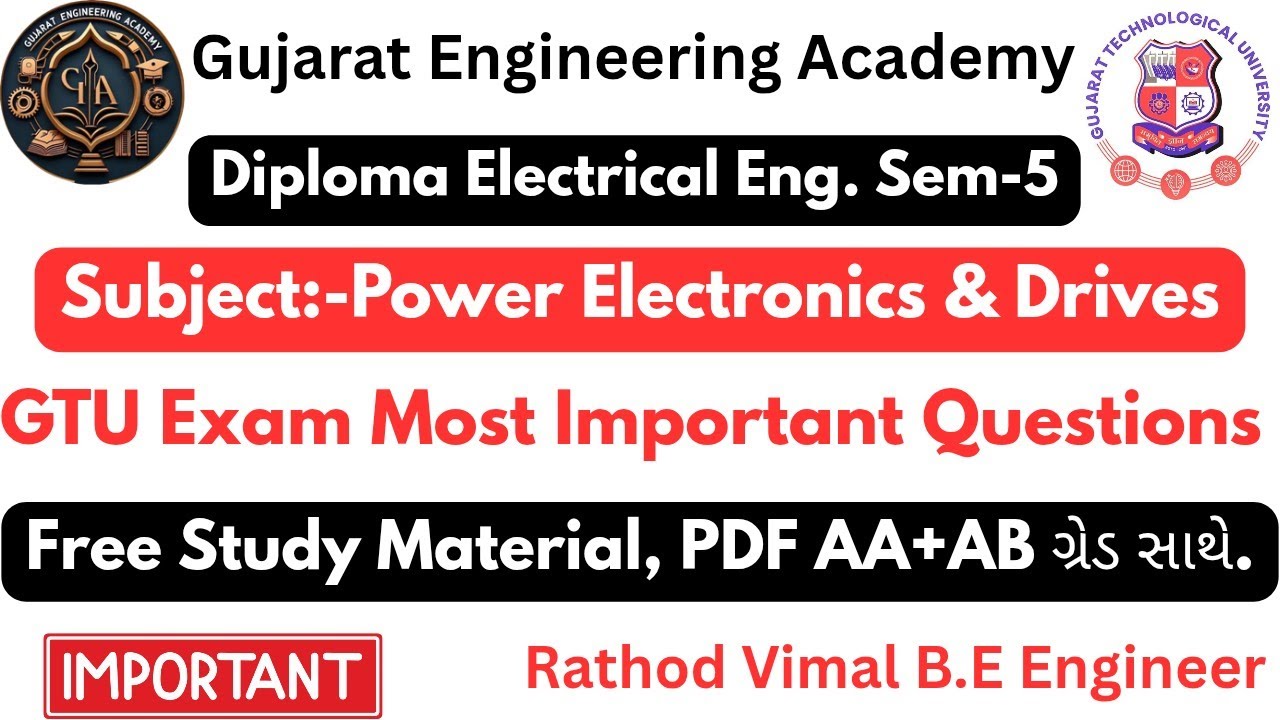 🎓Diploma Electrical Sem-5 | Power Electronics & Drives 💡 | GTU Exam IMP Questions💯✅ Free PDF📘#gtuimp