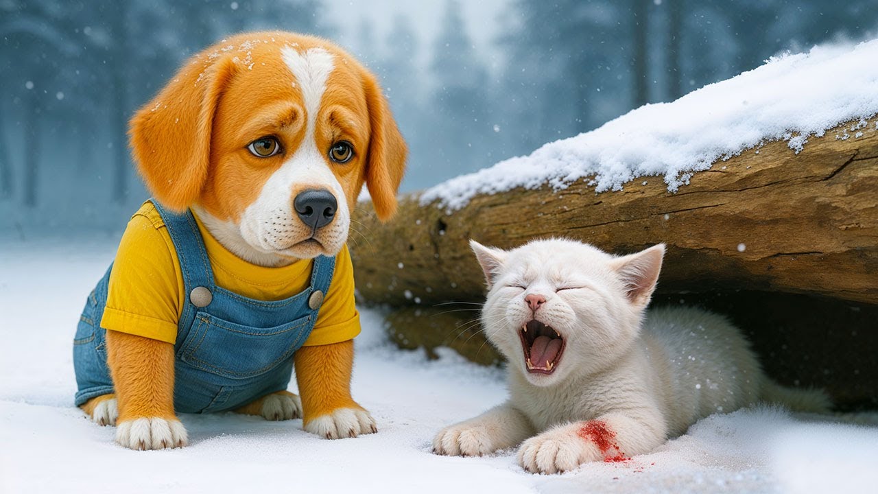 Brave Baby Puppy & Friends Rescue Kitten from Frozen Forest 🐶🐱❄️
