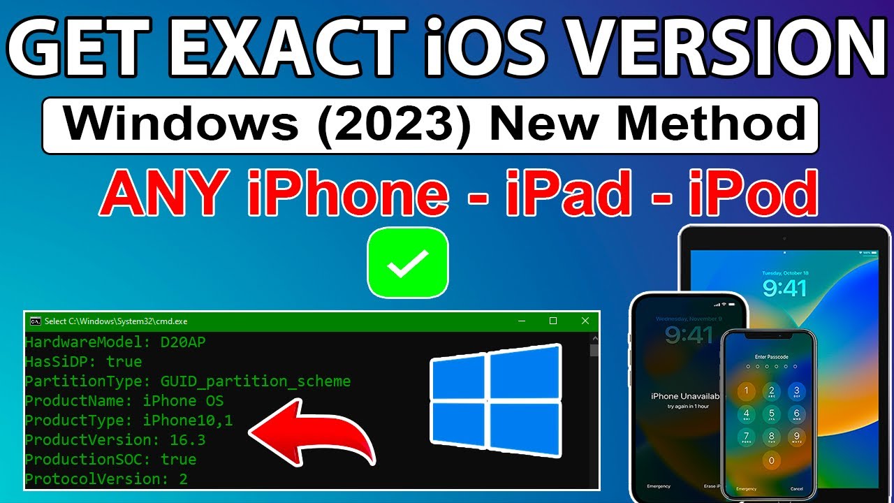 (2023) NEW Windows Method Check the Exact iOS Version on Disabled/Passcode (Any iPhone/iPads Model)