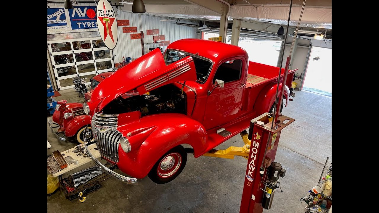1942 Chevy Custom Red PU.    SOLD