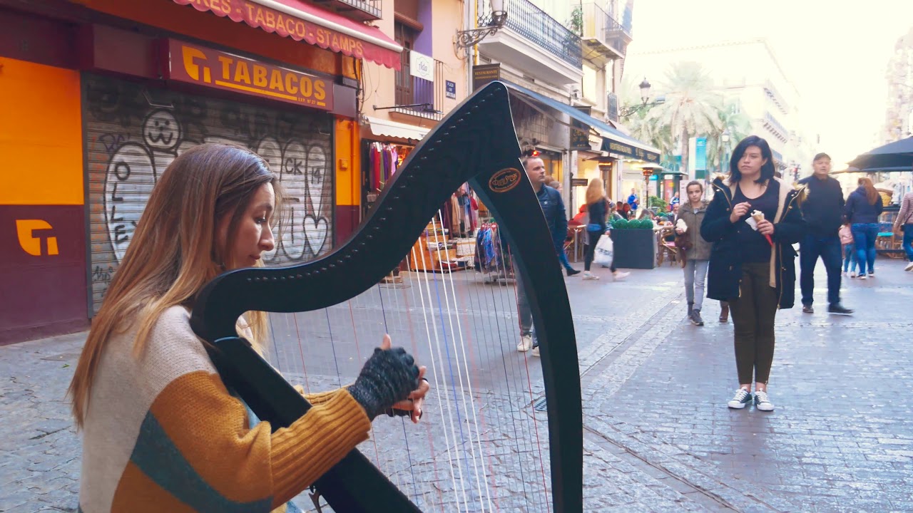 Street Harp Player plays 