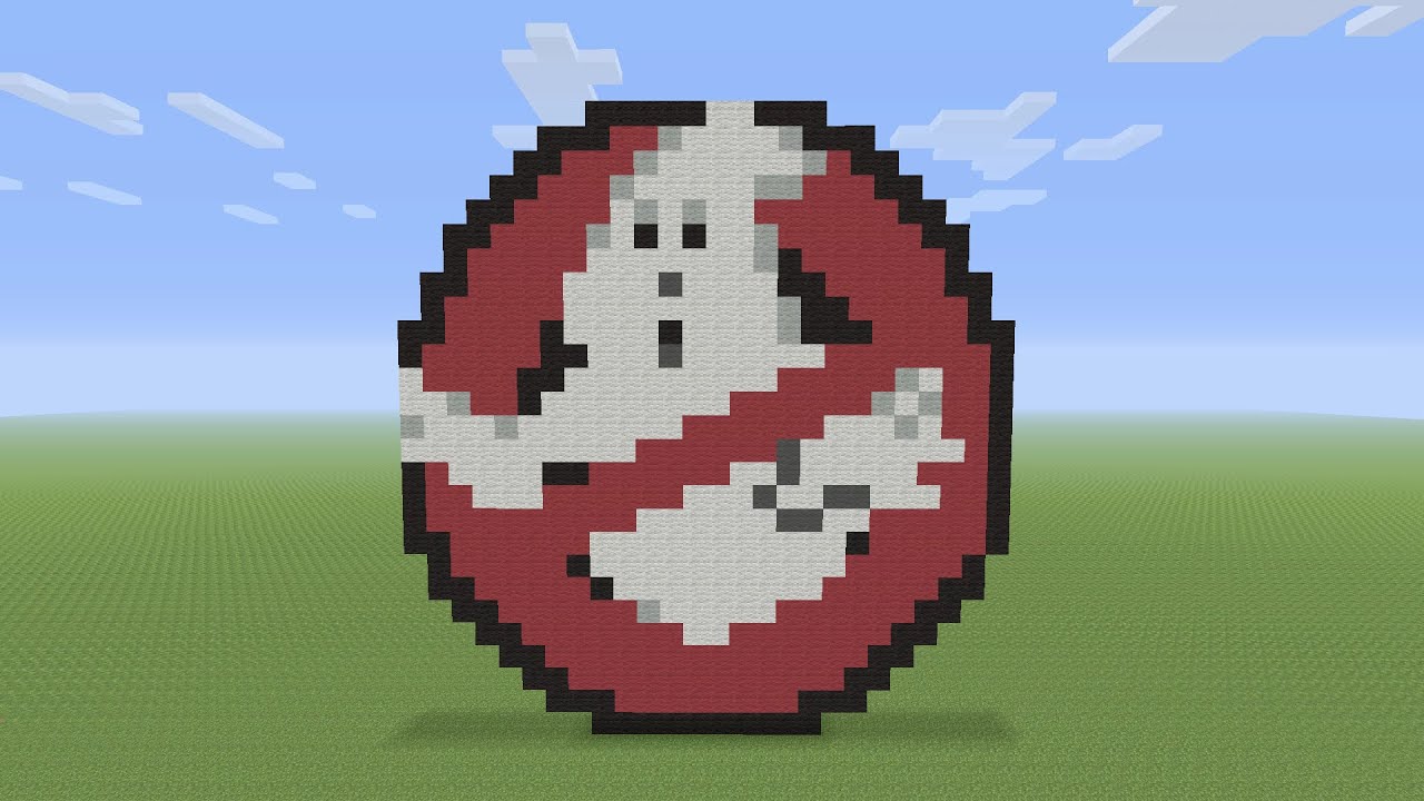 Minecraft Pixel Art - Ghostbusters Logo