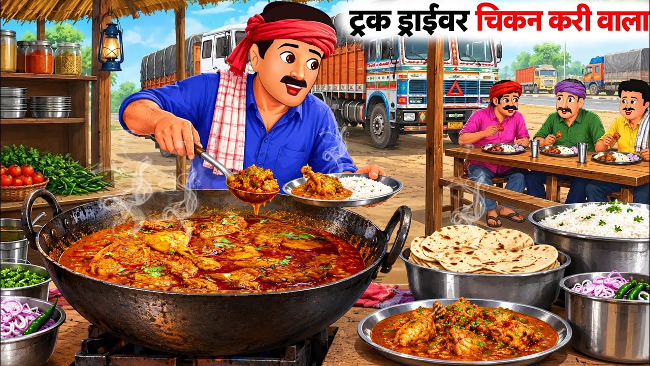 ट्रक ड्राईवर चिकन करी वाला | Truck Driver Chicken Curry Wala | hindi stories | Cartoon stories