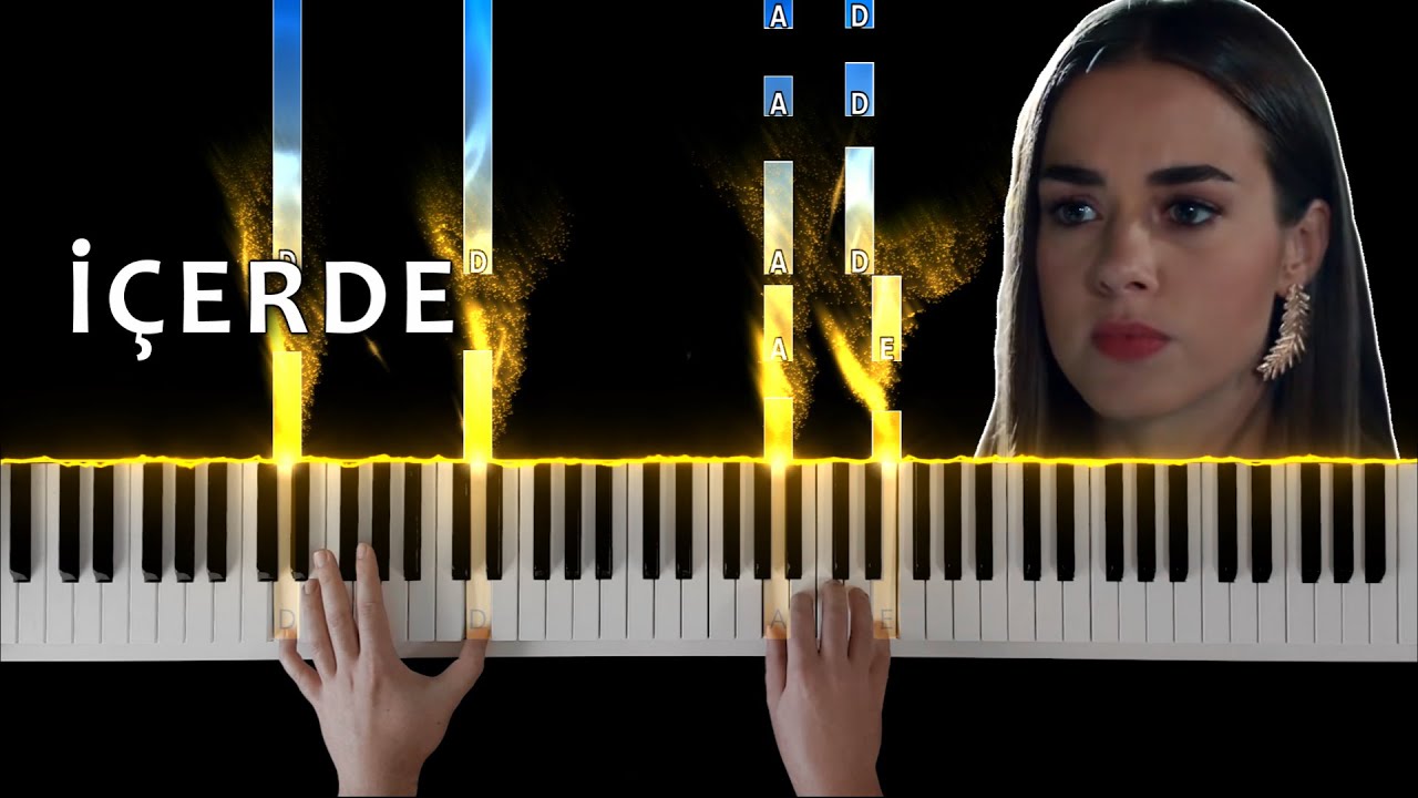 İçerde - Melek & Sarp / Duygusal Müzik | Piano Tutorial (Easy) - 4K