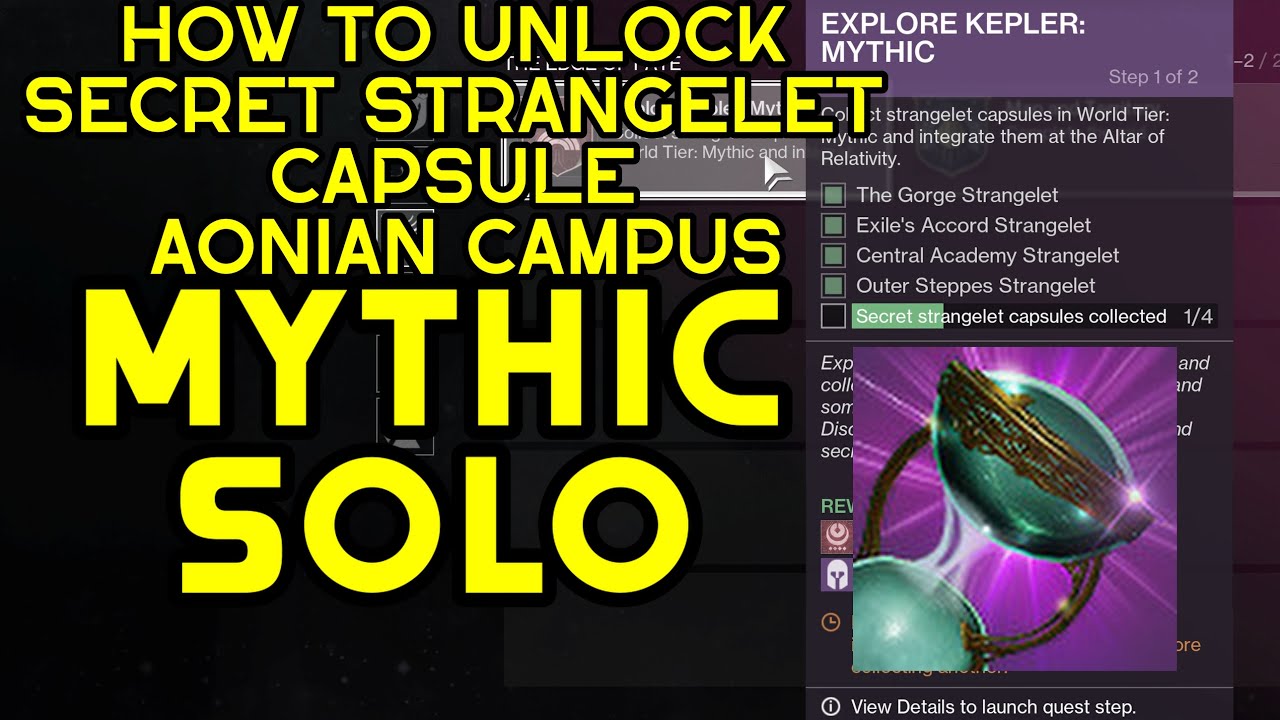 How To Get 1st SECRET Strangelet Capsule -MYTHIC SOLO - Aionian Campus #destiny2 #bungie #sony
