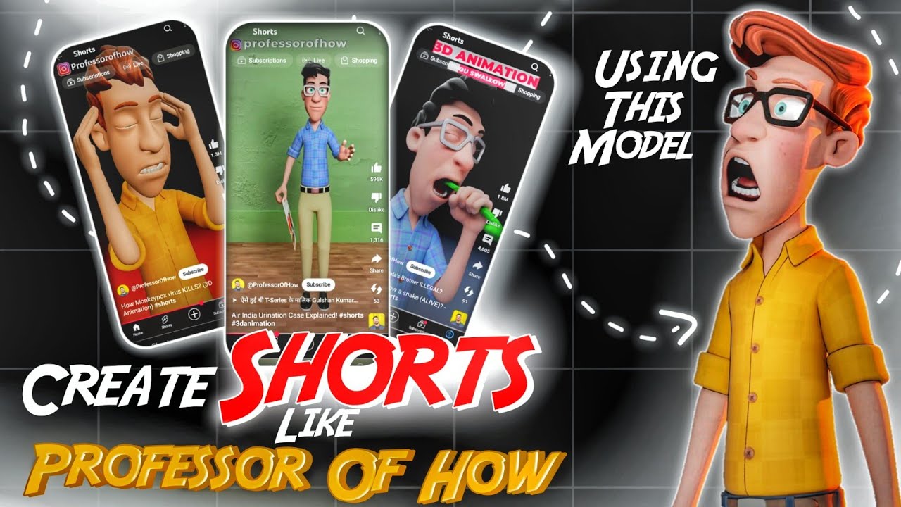 Create Animated Shorts like Professor Of How in Mobile 😃