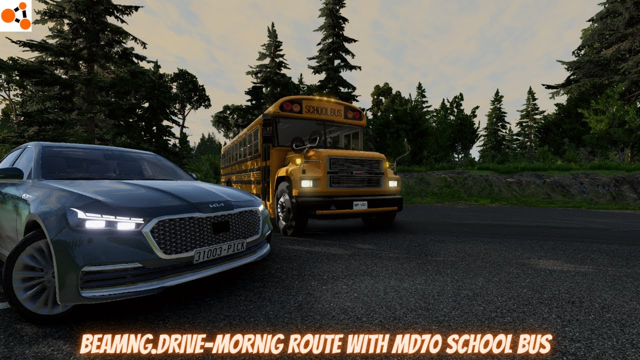 Beamng.Drive-Mornig Route With MD70 School Bus