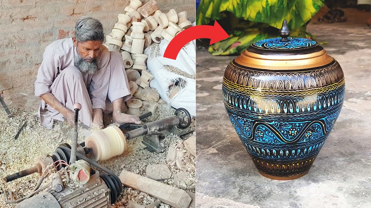 Making A Beautiful Pot With Piece Of Wood