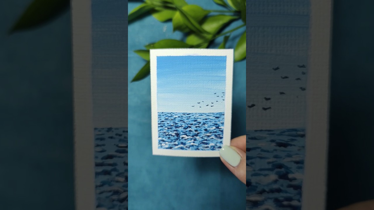 6/100 mini nature painting #painting #artist #art #marine #sea