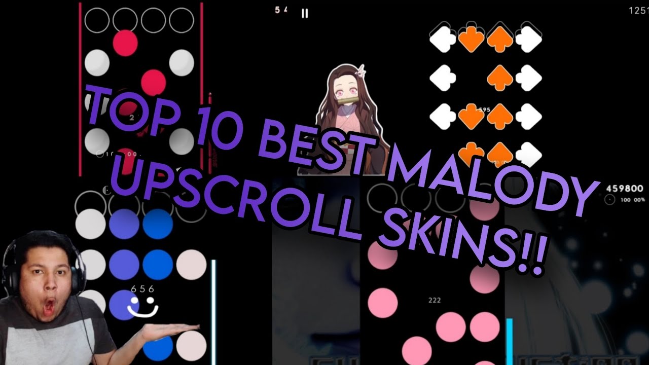 TOP 10 BEST MALODY UPSCROLL SKINS PART 3!! - Malody Upscroll Skins Copilation - Malody Mobile