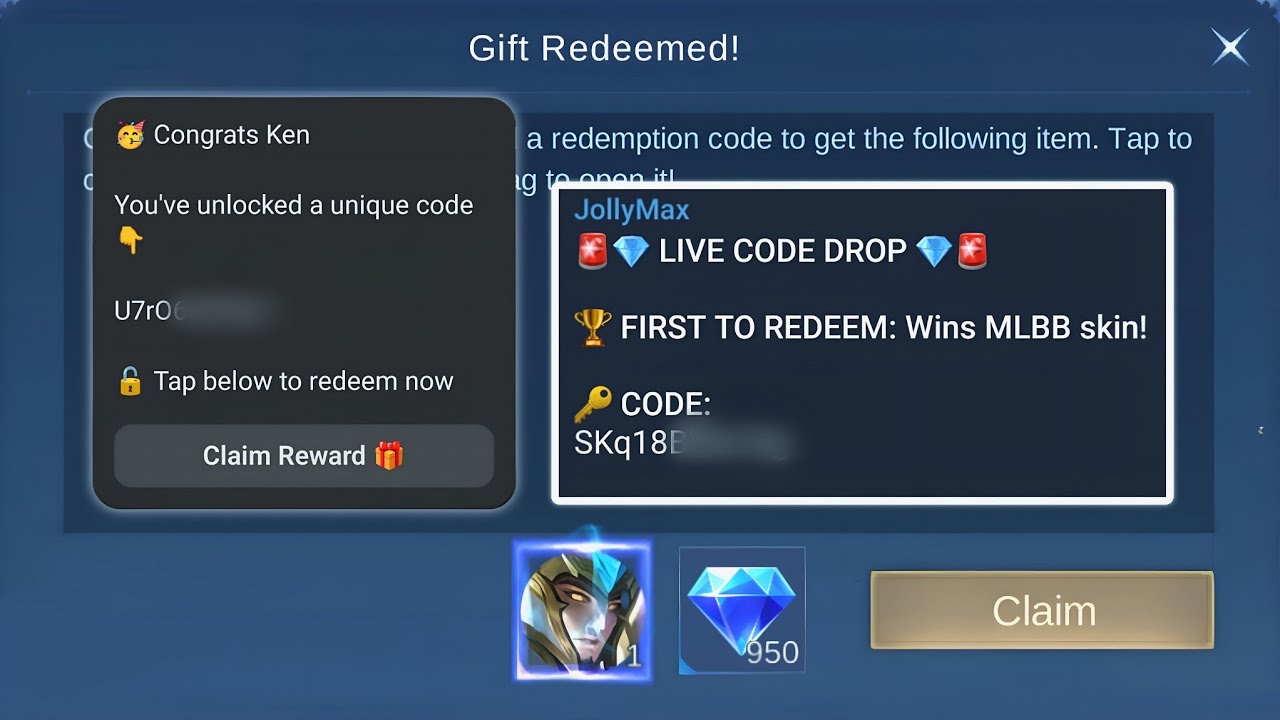 CLAIM YOUR REDEEM CODES TO GET FREE RANDOM SKINS AND MLBB DIAMONDS!