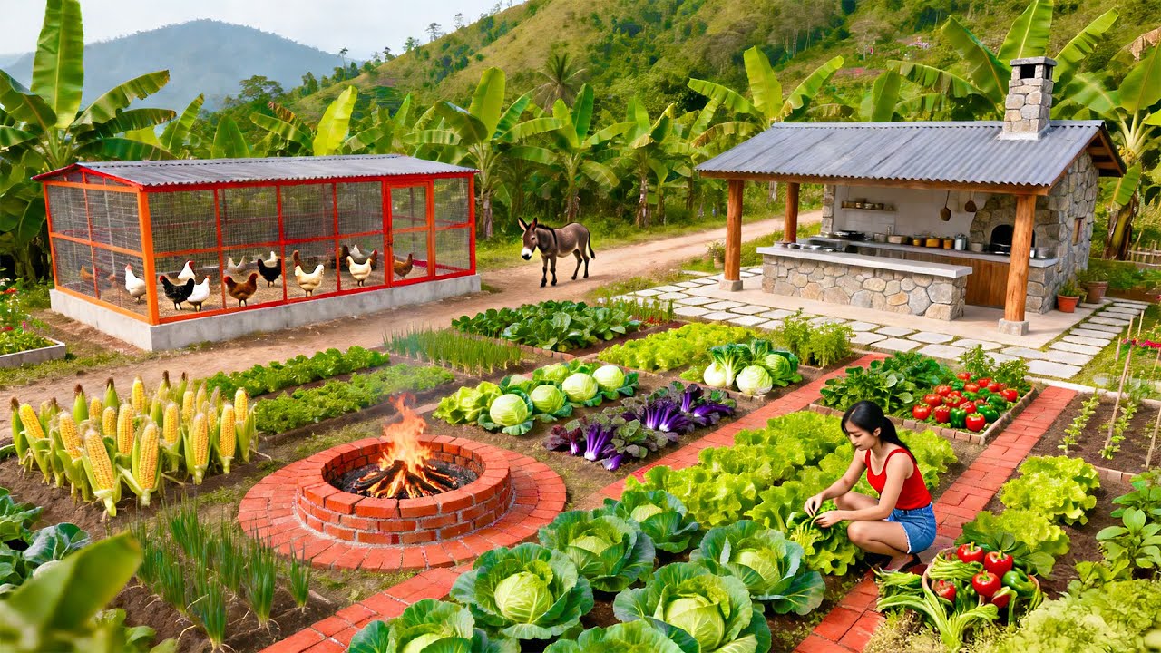 TIMELAPSE - Picking Vegetables to Sell, Clearing Camp, Repairing Camp