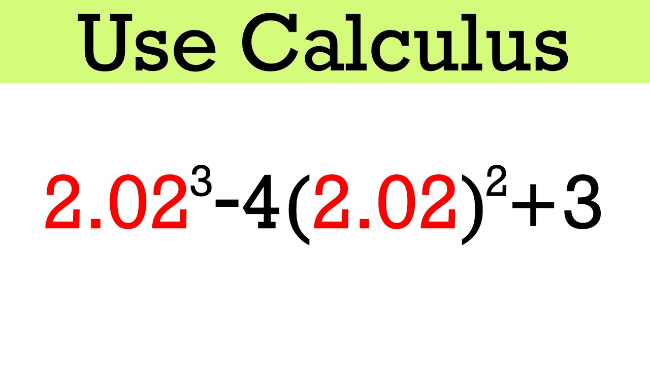 use calculus, NOT calculators!!