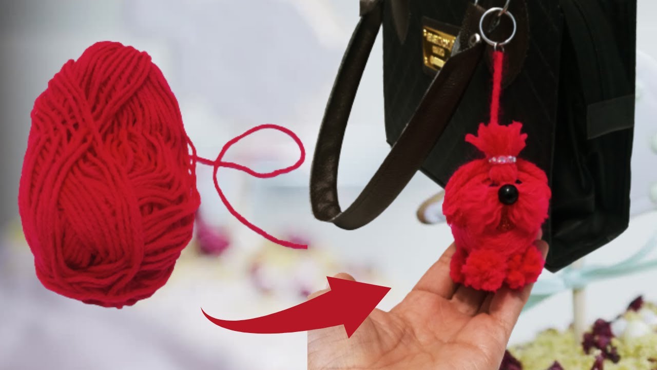 DIY Chaveiro cachorrinho | artesanato com lã | puppy keychain