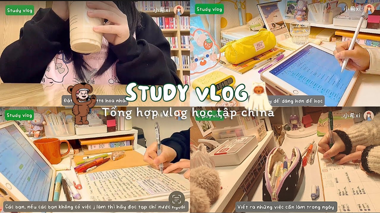 Study Vlog Chill🌷Vlog Học Tập Chăm Chỉ Douyin thêm động lực cố gắng🌱//study with me