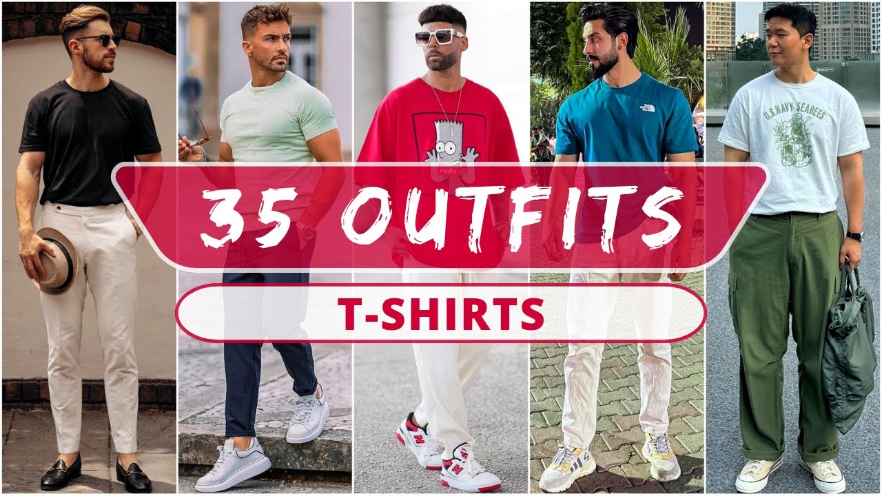 35 Round Neck T-Shirt Outfit Ideas For Summer 2023 | Men's Fashion