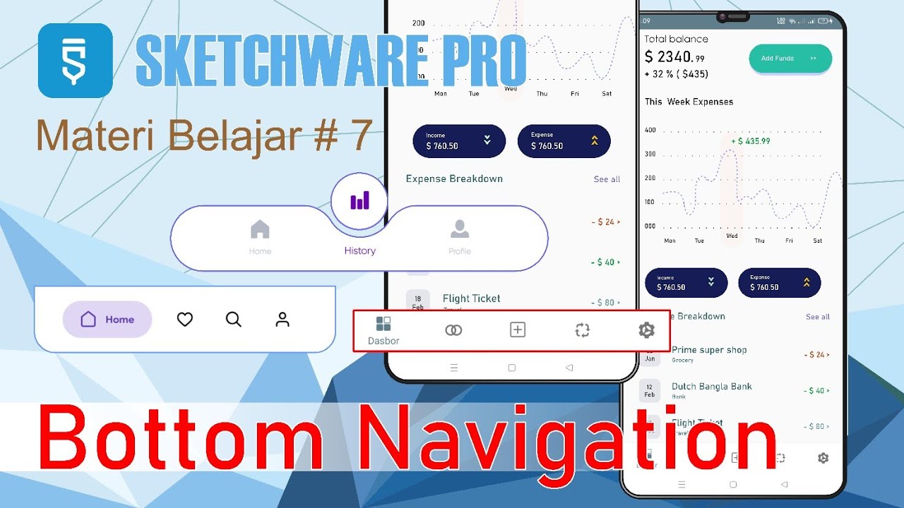 Bottom Navigation | Tombol Navigasi | Cara Menggunakannya di aplikasi Sketchware Pro [ Terbaru ]