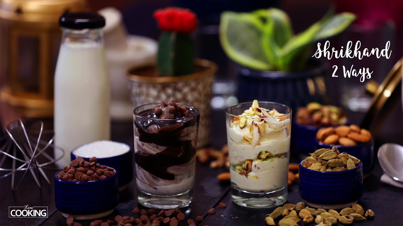 Shrikhand 2 Ways | Chocolate Shrikhand | Kesar and Elachi Shrikhand | Indian Dessert