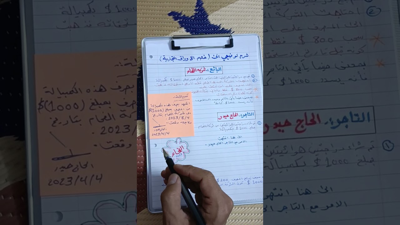 شرح توضيحي عام لمعنى خصم الاوراق التجارية