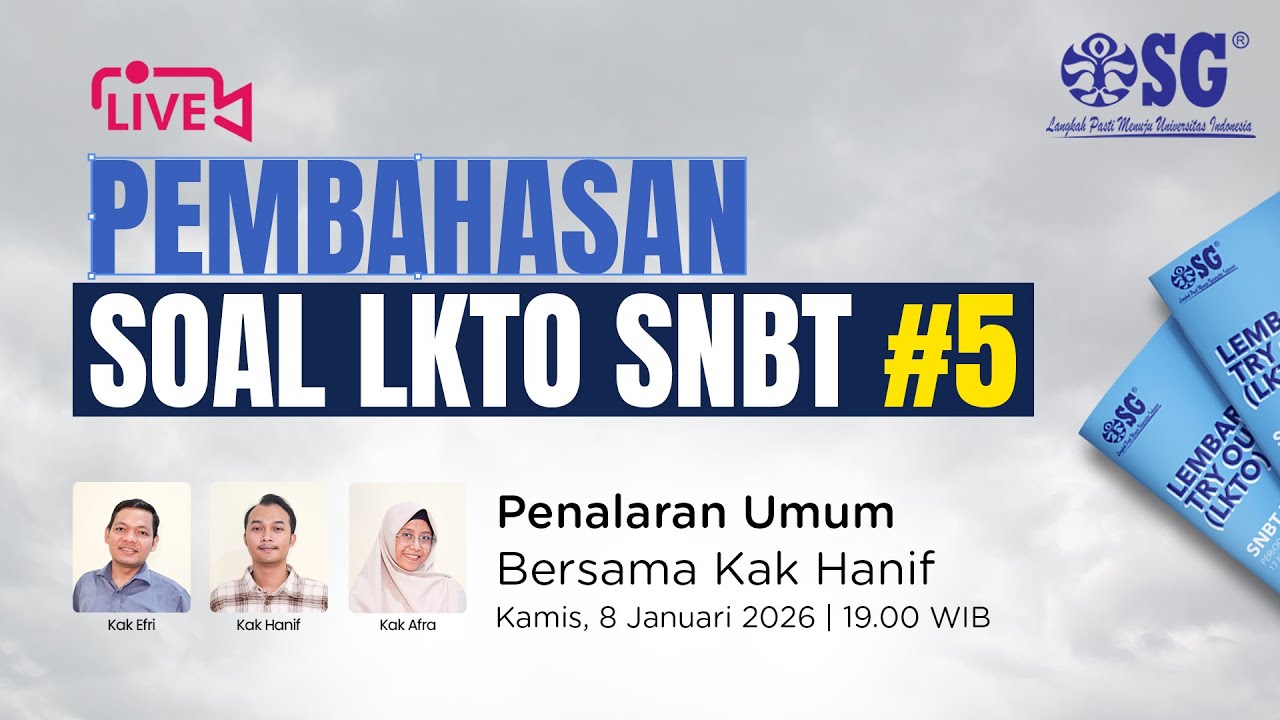 🔴 LIVE! Bongkar Pola Soal Penalaran Umum SNBT 2025: Cara Cepat Jawab Soal Logika!