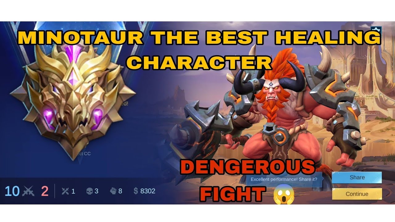 MINOTAUR THE BEST HEALING CHARACTER 😃😃 MINOTAUR DENGEROUS FIGHT 😱 ZERO TO HERO 🎉🥳 SUBSCRIBE #mobile