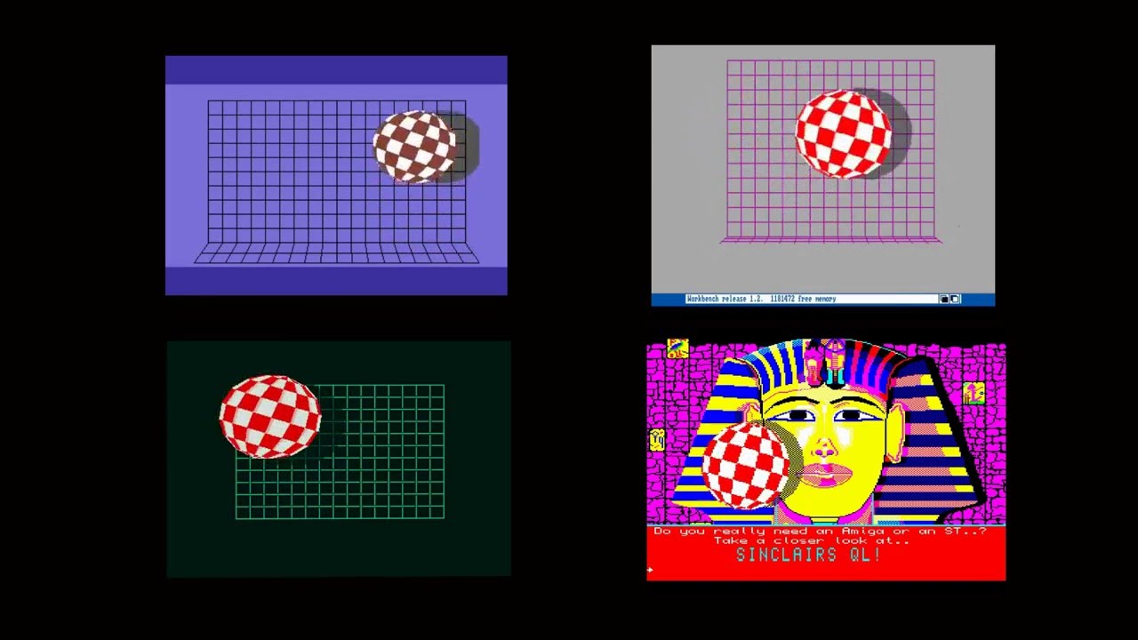 Boing Bouncing Ball Demo Amiga/Atari/Commodore 64/Sinclair QL Comparison | Nostalgia Nerd Extra
