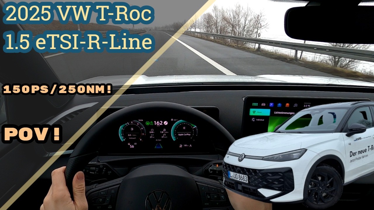 2025 VW T-Roc 2. Gen 1.5 eTSI R-Line POV Test Drive! Park Assist AUTOBAHN [POV]
