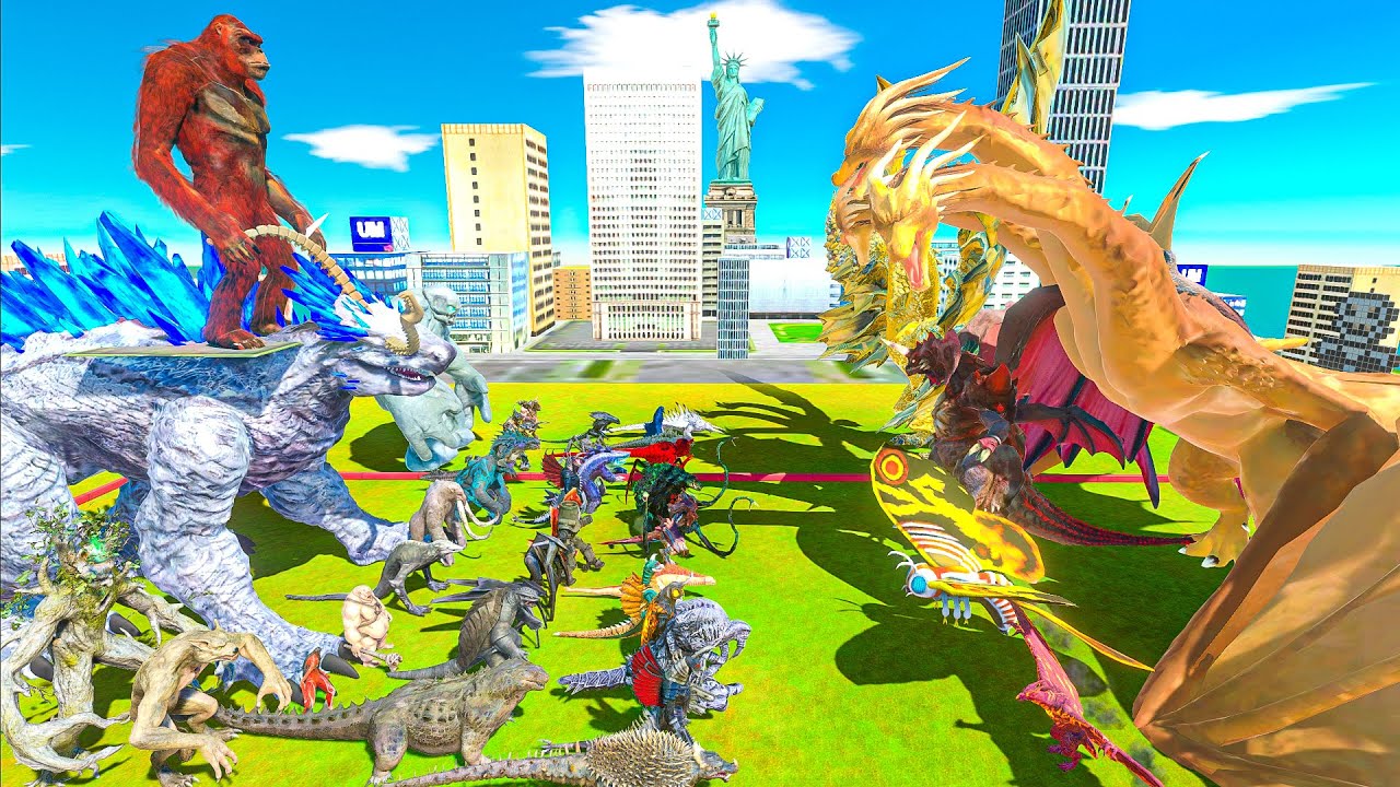 Evolution of King Ghidorah vs Shimo x Skar King + All Kaiju Monsters -Animal Revolt Battle Simulator