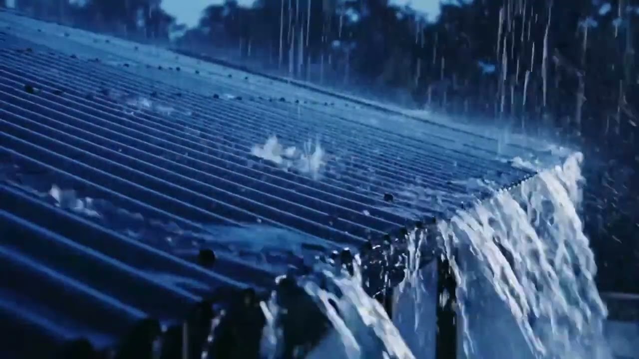 Dark Night Heavy Rain ASMR in the Countryside, Massive Rainfall Pounding Tin Roofs Repeatedly 08