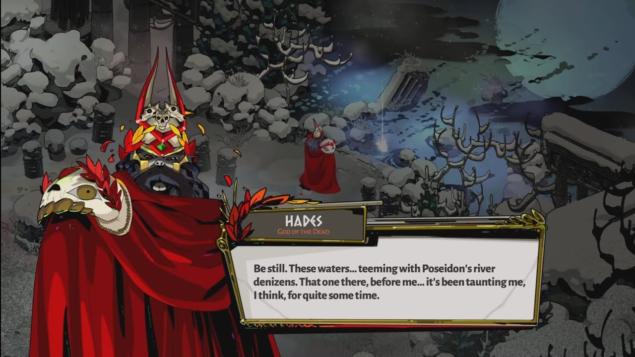 Hades is being taunted by a fish - Hades