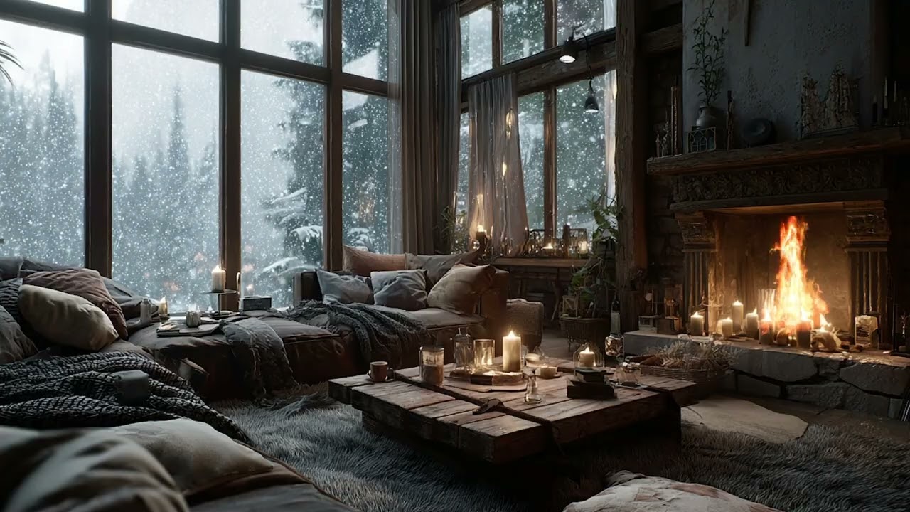 Cozy Campfire Night with Gentle Wind Sounds 🔥 Relaxing Ambience for Sleep & Study