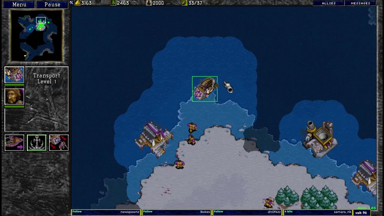 Warcraft 2 classic Fierce Ocean Combat 1v1 u8t3io3p vs dj_boss