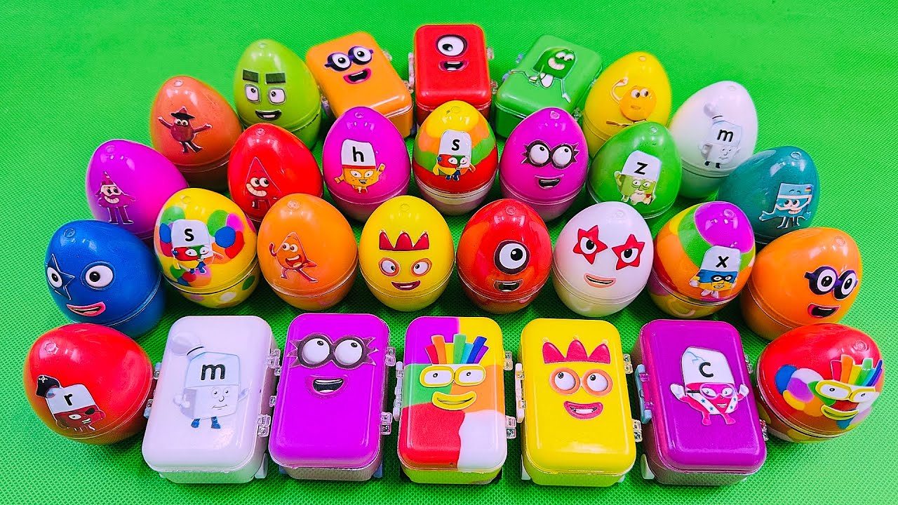 Satisfying ASMR 🌈 Cleaning Cocomelon, Numberblocks, Pinkfong in Rainbow EGGS with SLIME Coloring