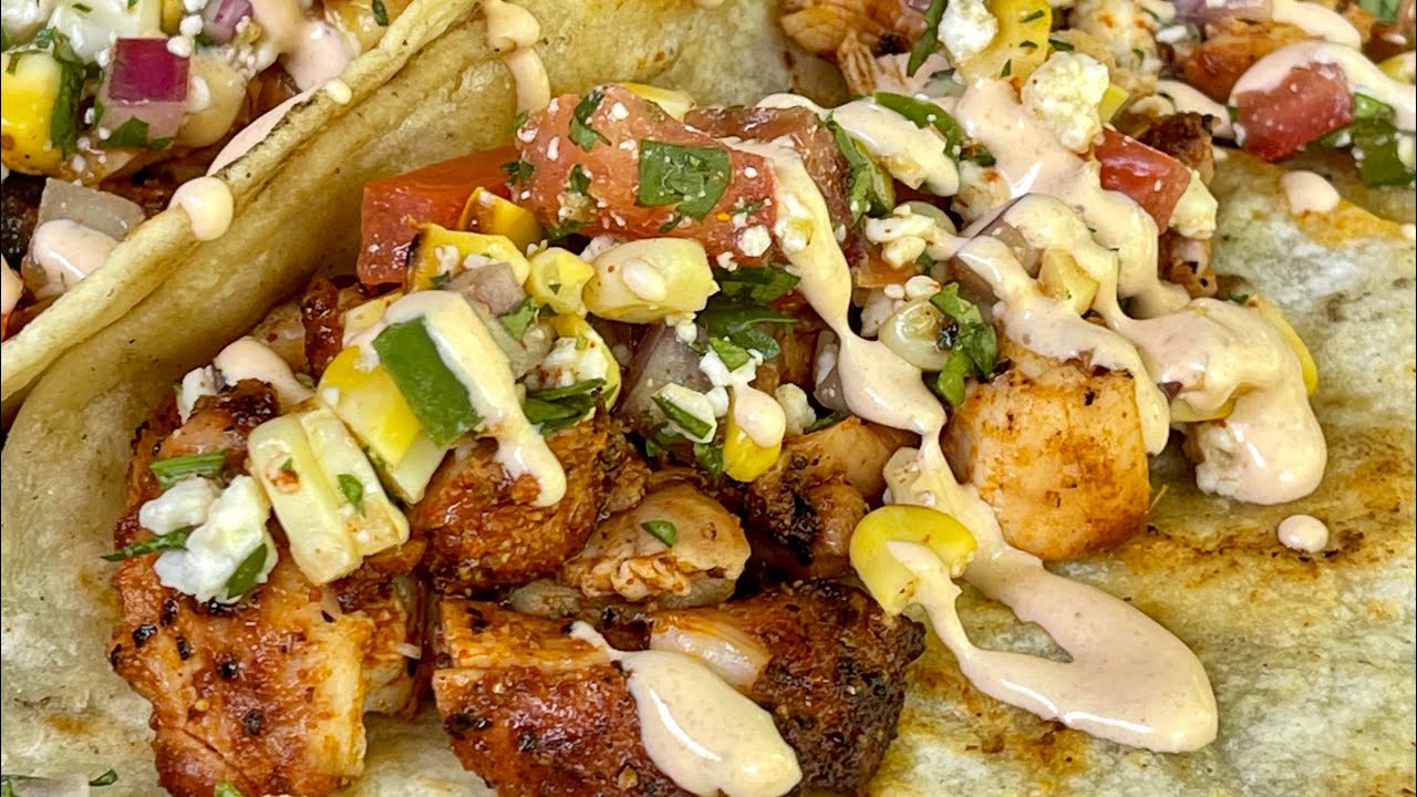 Grilled Chicken Tacos (With a roasted corn salsa)