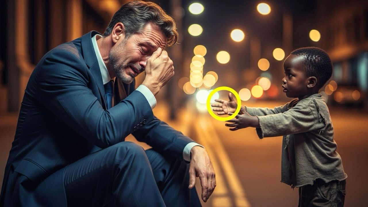 Can I hug you… said the homeless boy to the crying billionaire what happened next stunning