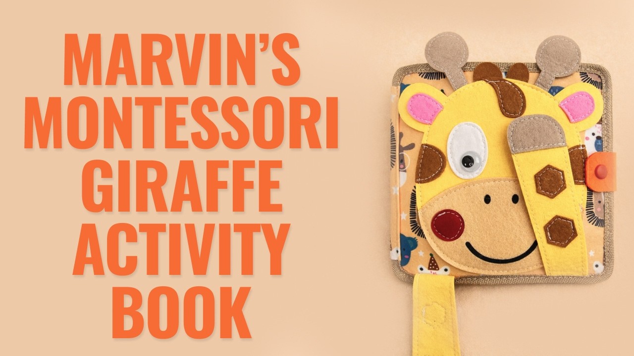 Montessori Giraffe Activity Book | Soft Sensory & Learning Toy for Toddlers