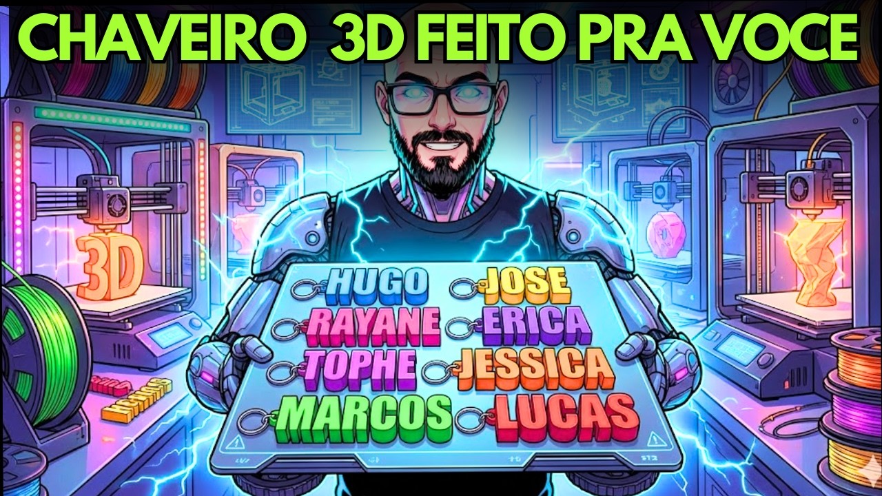 Chaveiro 3D Com NOME PERSONALIZADO com APENAS 1 CLICK