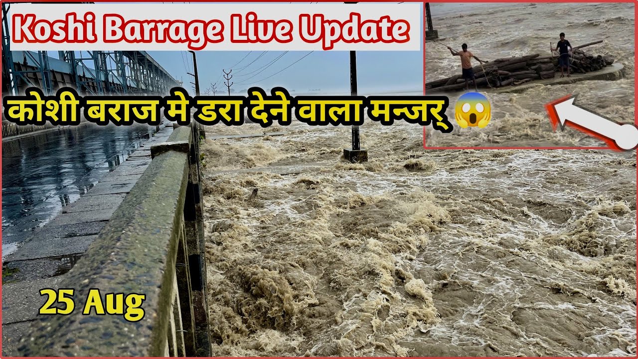 Water Flow at Koshi barrage Nepal | koshi barrage पे पानी देख कर डर् जाएंगे आप | #koshibarrage