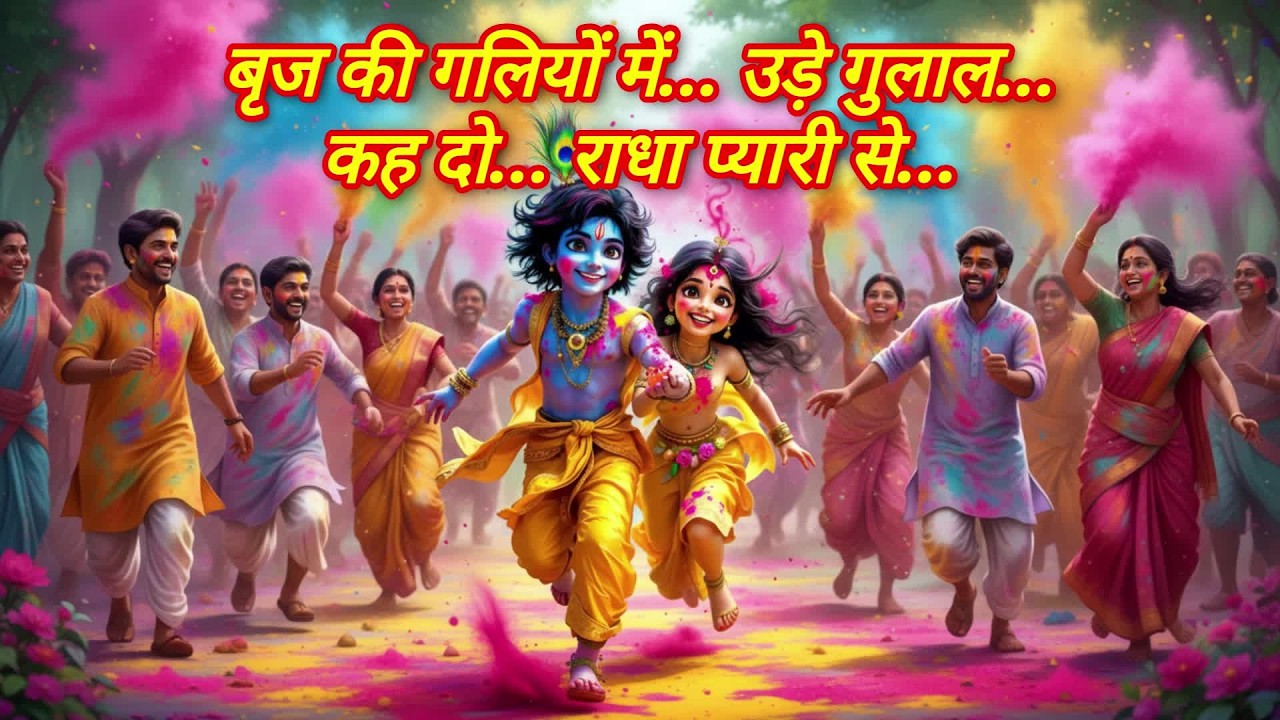 बृज की गलियों में उड़े गुलाल–राधा कृष्ण होली गीत Braj Ki Holi I RadhaKrishna #radhakrishna#holisong