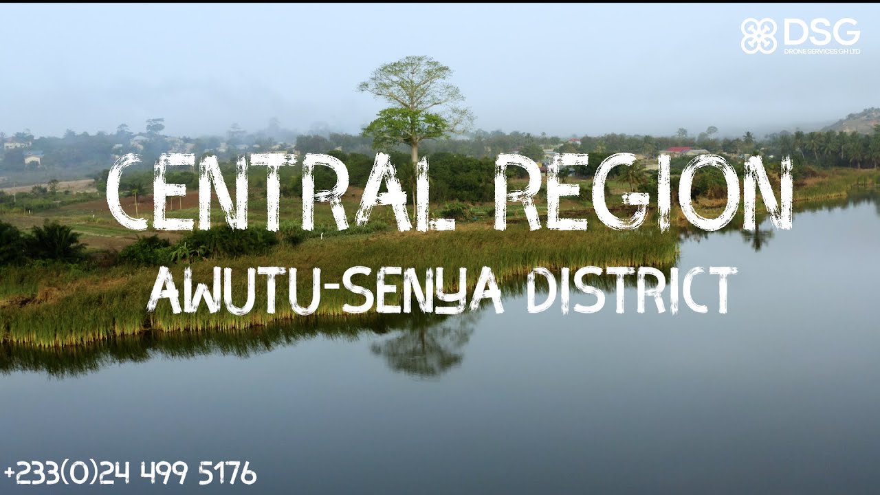 4K Aerial View Of The Beautiful Awutu Senya District In Ghana, West Africa.