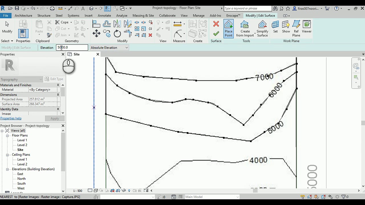Revit Architecture - Extras _ Site Topography _ Contour Lines