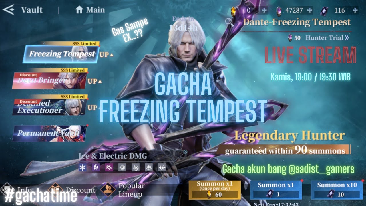 GACHA FREEZING TEMPEST ❄⚡+ Sign Weapon || Lanjut  Coop Bentaran - DMC POC [ Asia Server ]