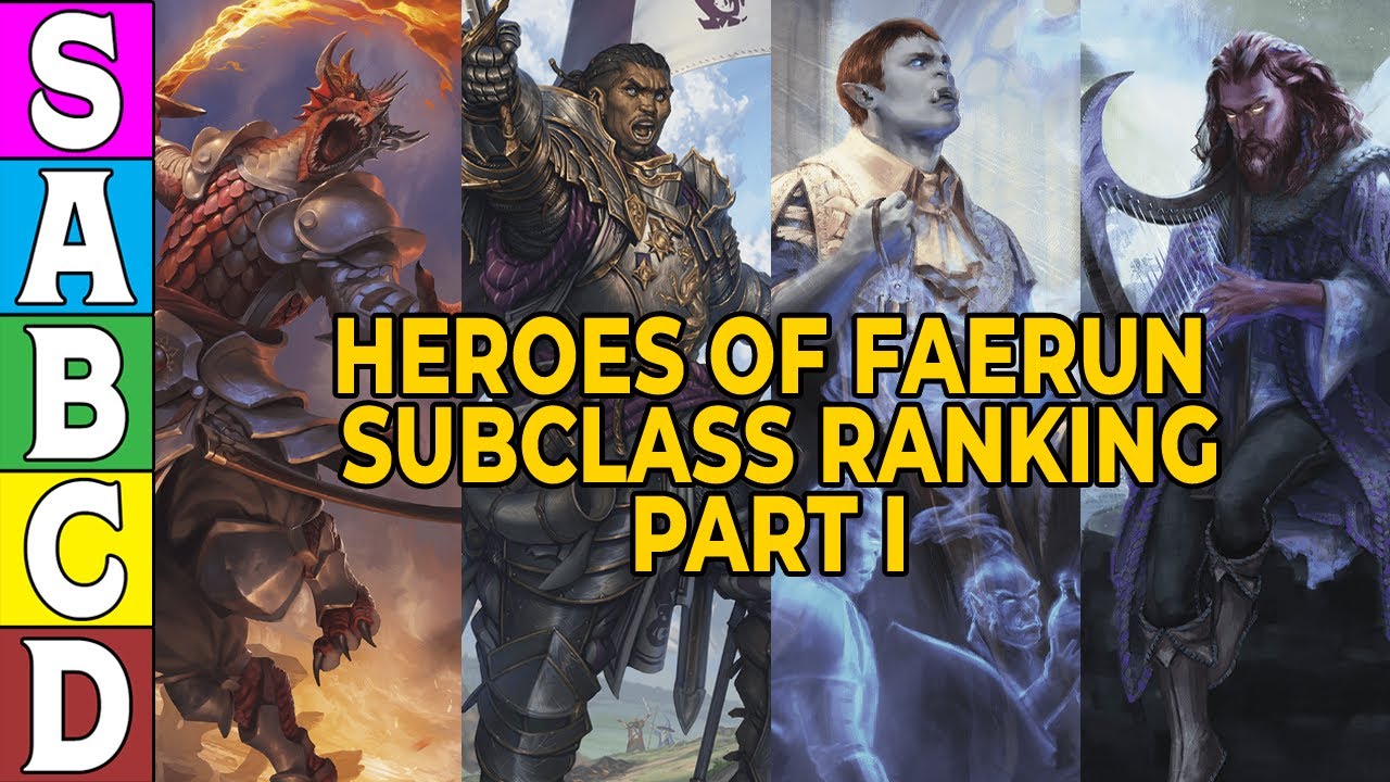 Heroes of Faerun Subclass Tier Ranking (Part 1)