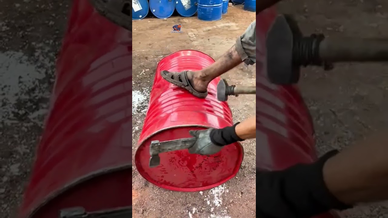 Waste Metal Drum Transform into Metal Sheet #recycle #wastereduction #diy #craft #shortsfeed #skills