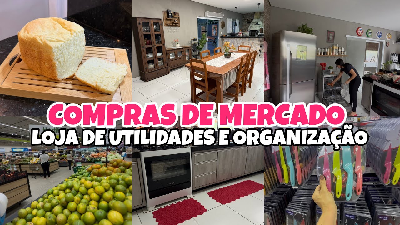COMPRAS DE MERCADO /  Pão Caseiro na PANIFICADORA / LOJA DE UTILIDADES PARA CASA 😍 VLOG DO DIA 