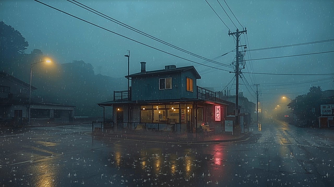 Late Night Coffee in an 80s Tokyo Café 🌧️🌙 Rainy Lofi Music