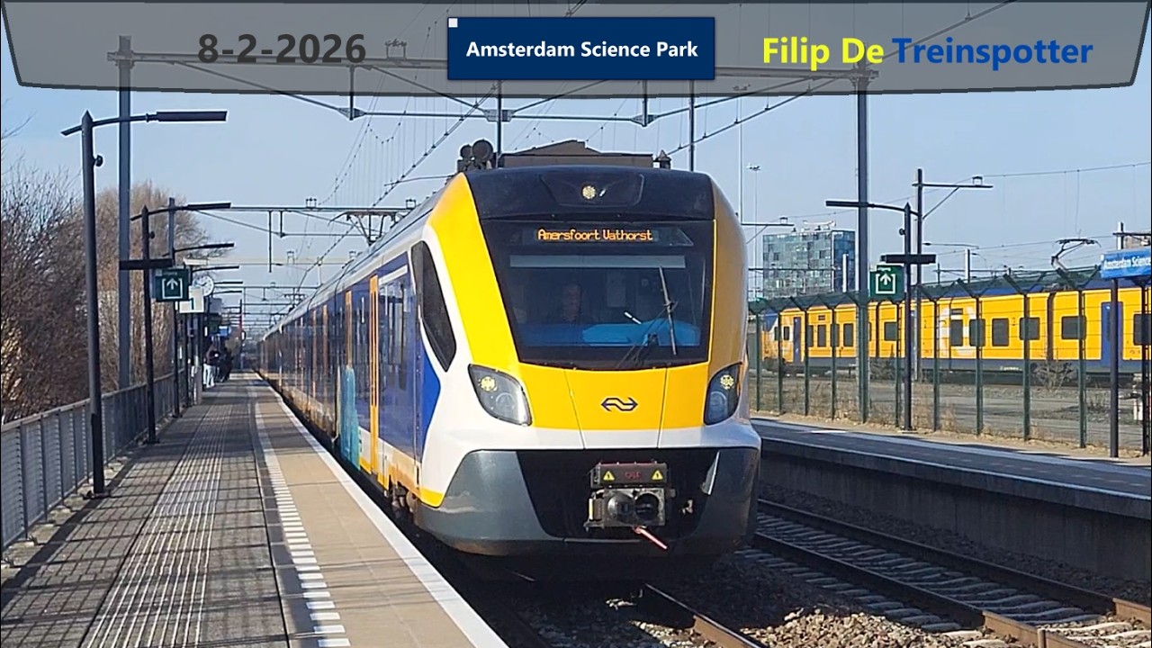 Treinen op station Amsterdam Science Park - 8 februari 2026