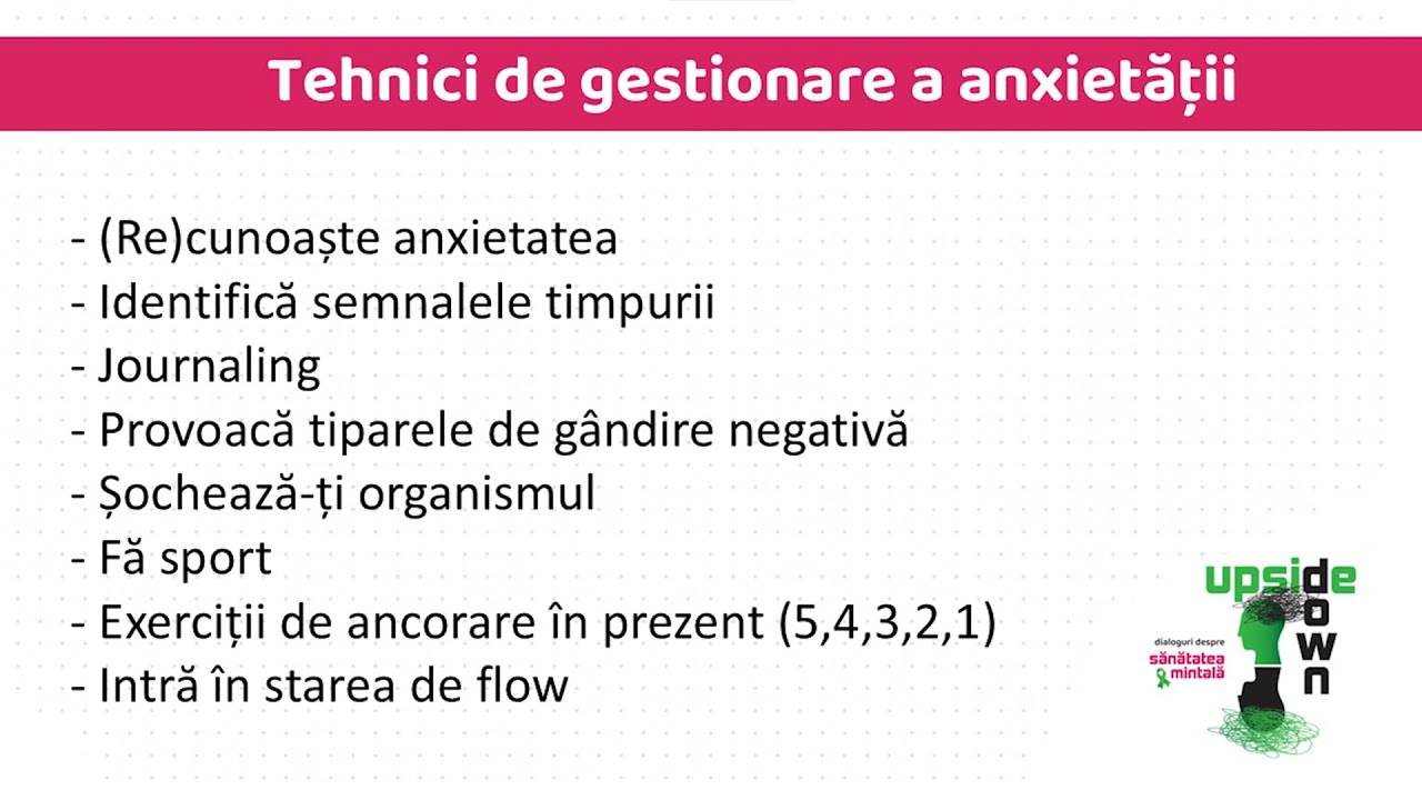 Tehnici de gestionare a anxietatii