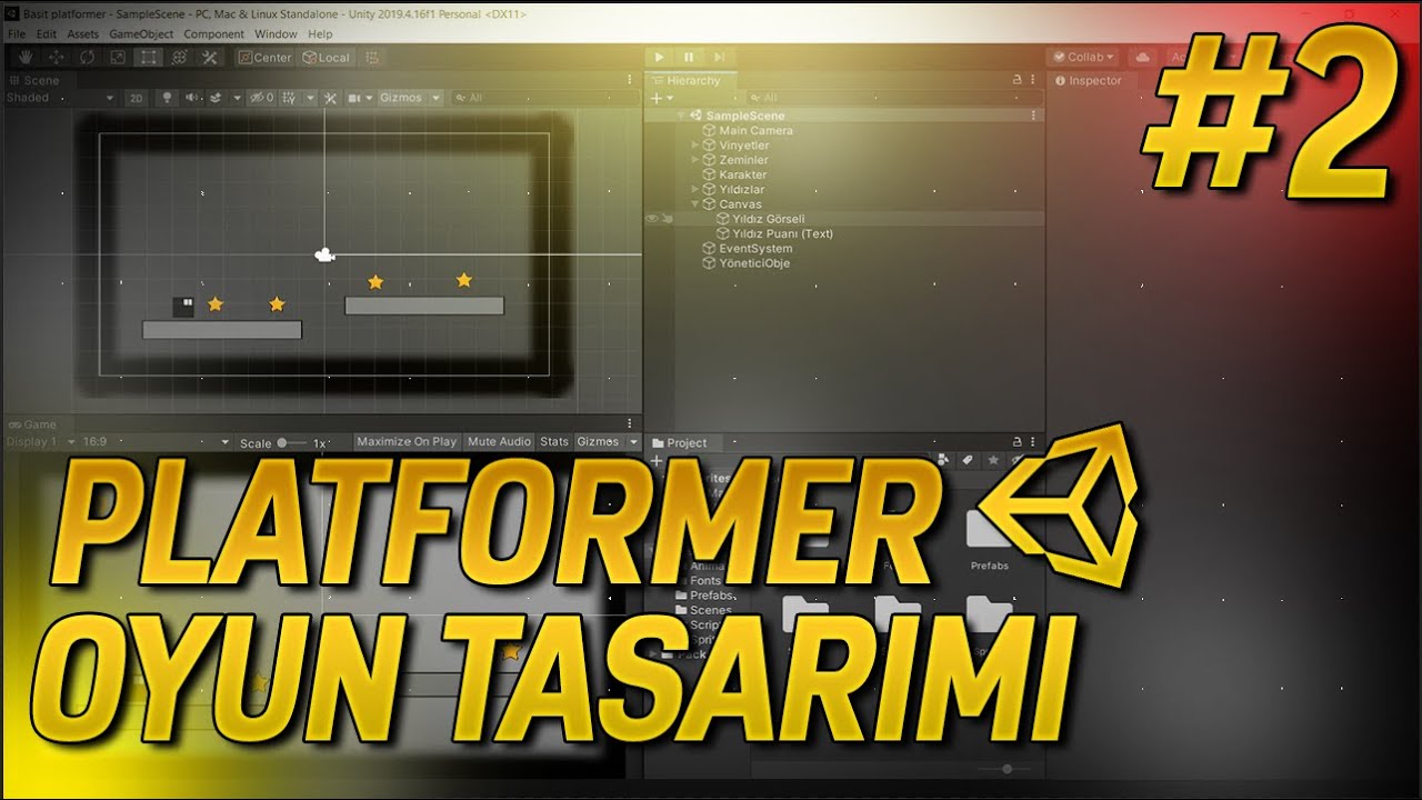 Unity 2D Oyun Geliştirme - Platformer Oyunu (Ders 2 - Karakter Hareketi, Zıplaması, Sağa Sola D&ouml;nme)