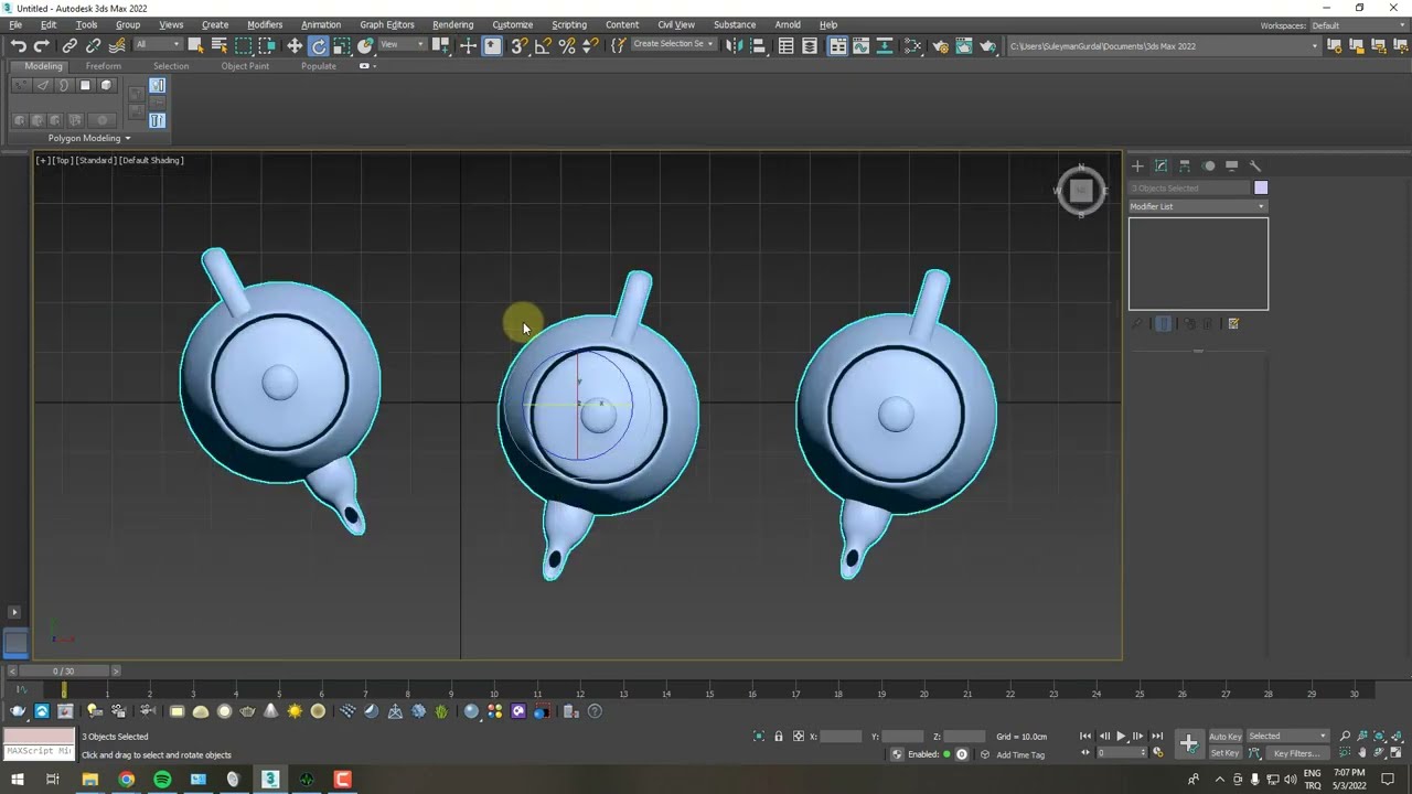 3ds Max Eğitimi - Bölüm 3 Ders 16 - Pivot Aks Yönlerini Ayarlama ve Toplu Pivot Kullanımı